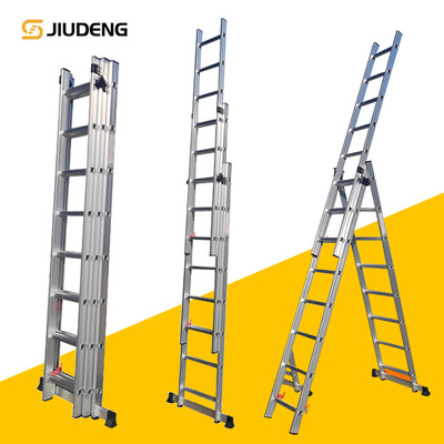Three section aluminum alloy telescopic ladder factory