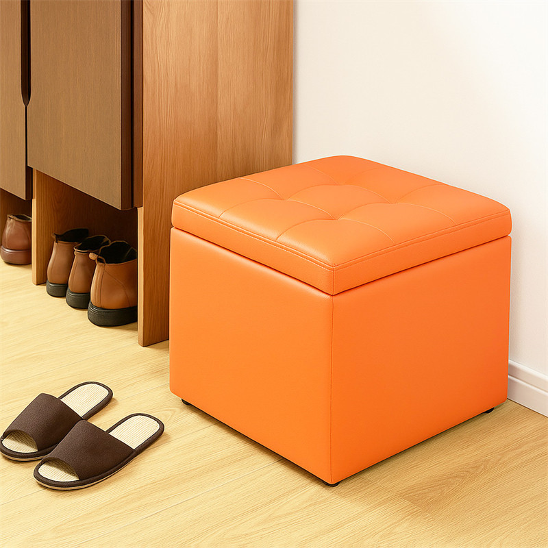 时尚沙发凳收纳凳客厅多功能储物凳方凳子创意矮凳坐墩换鞋凳家用