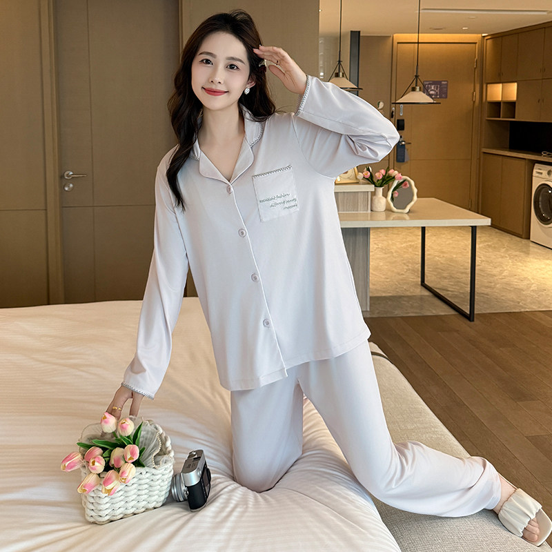 睡衣春秋2025年开衫纯棉简约情侣女士穿高级感薄款气质套装防静电