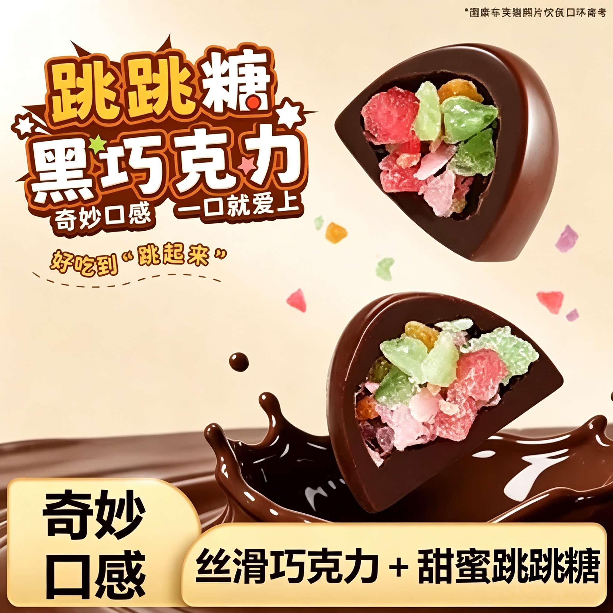 跳跳糖黑巧克力代可可脂礼盒装办公室解馋小零食送女生礼物糖果