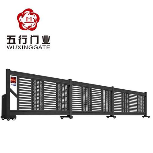 铝合金段滑门电动伸缩门平移悬浮无轨遥控学校工厂大门智能感应