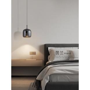主卧床头小吊灯简约现代创意长线北欧餐厅玻璃极简设计师房间灯饰
