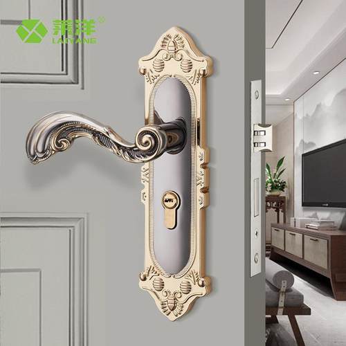 欧式室内静音门锁机械执手房门锁实木门锁通用型锌合金把手锁具