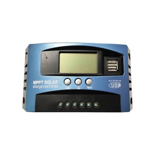 mppt光伏发电太阳能控制器12V24V60A100A液晶DC太阳能充放控制器
