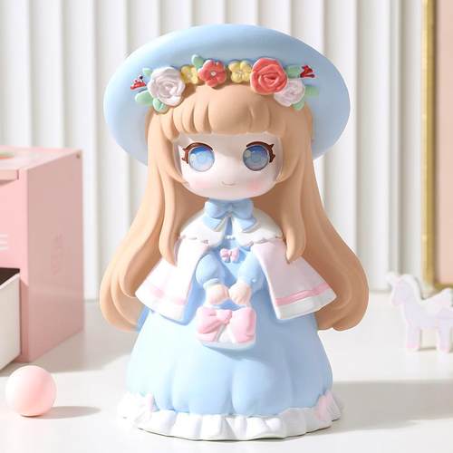 少女存钱罐可爱创意搪胶耐摔桌面装饰潮玩摆件装饰品儿童储蓄罐