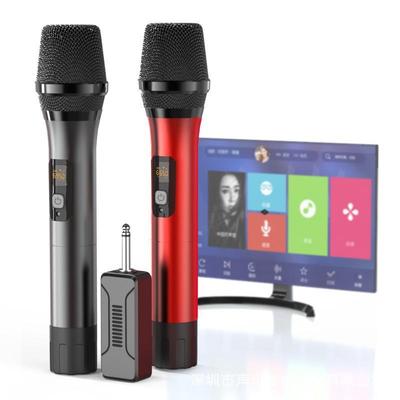 U段一拖二金属质感动圈式无线手持麦克风家用KTV唱歌话筒