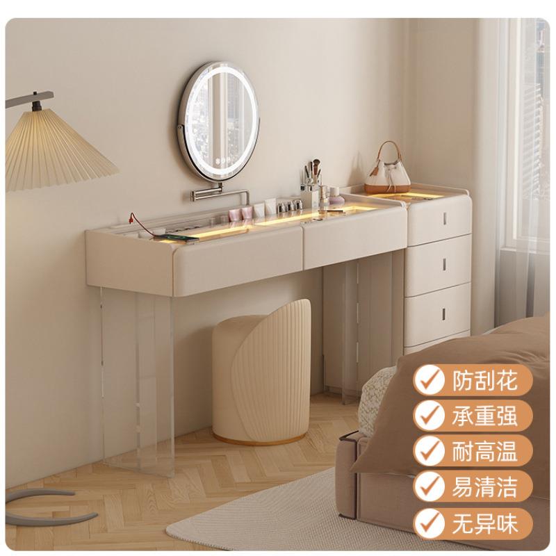 法式公主衣帽间梳妆台一体加斗柜高端大气床尾收纳首饰柜卧室桌子