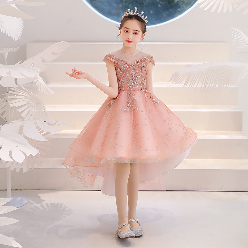 女童晚礼服儿童公主裙小孩花童婚纱F舞台走秀表演主持人钢琴演出