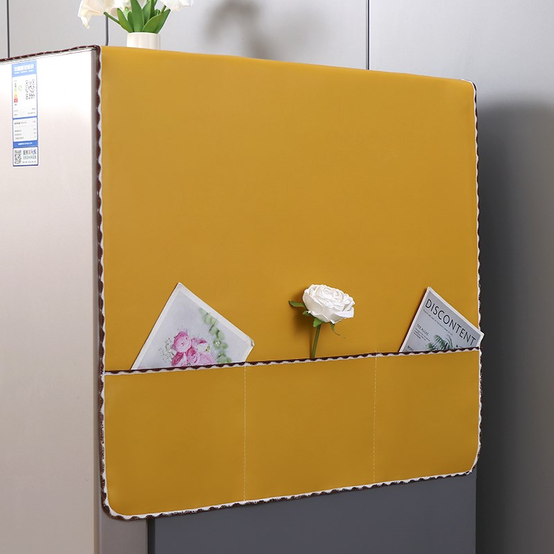 冰箱皮革盖巾可收纳单双开门微波炉防尘布罩N防水洗衣机盖布保护