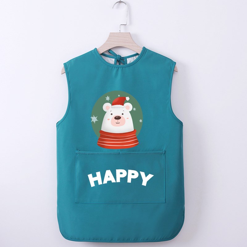 儿童围裙无袖防水防脏吃饭围兜宝宝罩衣男女童反S穿画画衣定制印