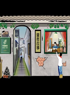复古怀旧墙面装饰小卖部8090年代自粘贴N纸火锅店墙壁贴画背景壁
