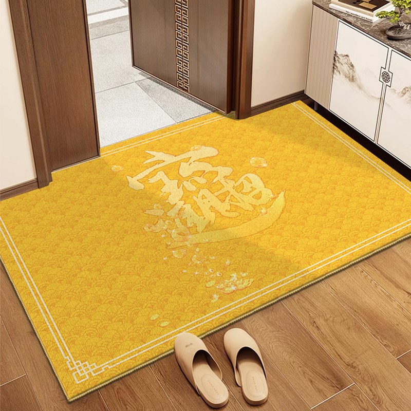 金色高端中式入户门地垫进大门门C口脚垫子可裁剪门垫加厚玄关地