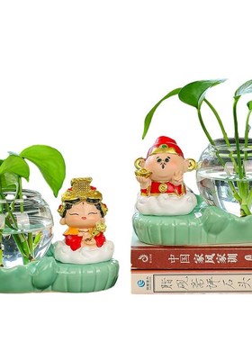 小神仙水养e绿萝水培装饰家居办公室桌面工位花瓶客厅插花清新摆