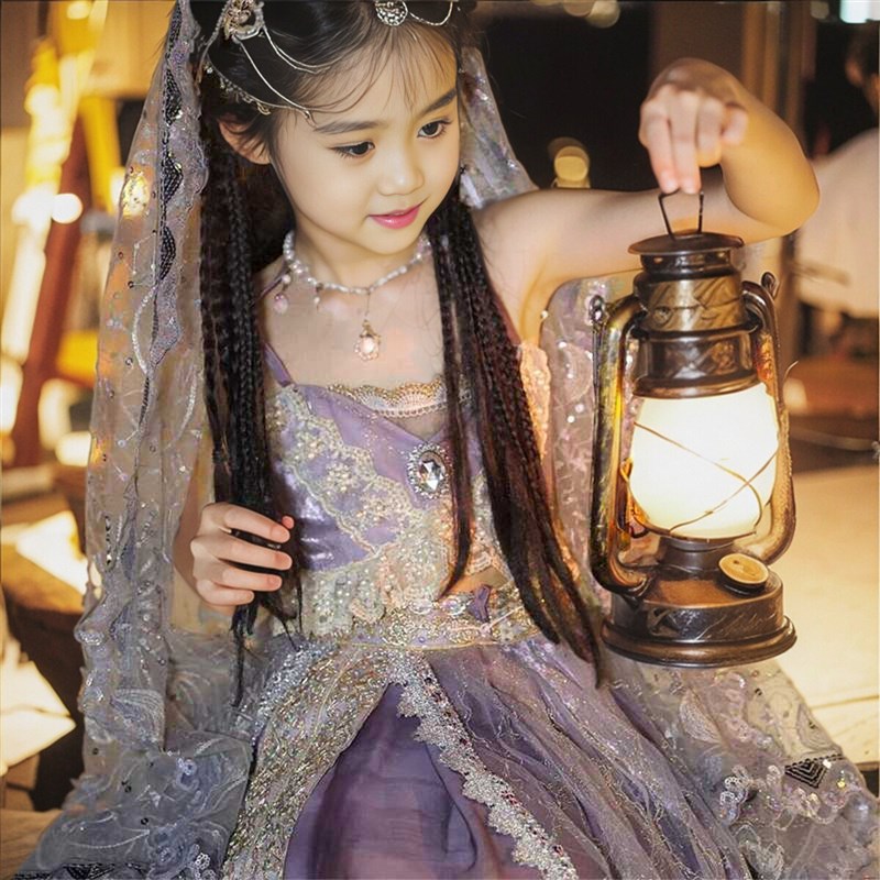 女童汉服西域g公主异域风情舞蹈服敦煌飞天楼兰女外景旅拍摄影演