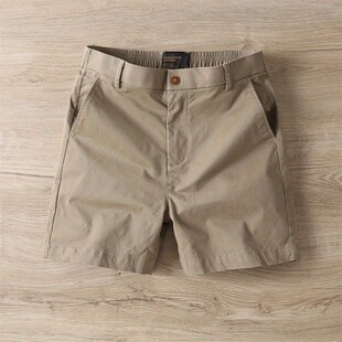 新款 弹力修I身休闲耐脏磨五分工装 纯棉四分裤 干活穿 短 男士 夏季