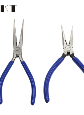 DKT电子尖嘴钳5/6寸尖口钳电B工尖嘴钳尖咀钳子多功能内斜纹尖咀