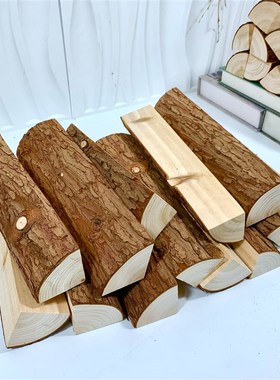 装饰木柴原木壁i炉摆件橱窗造景木头背景墙客厅装饰民宿木材篝火