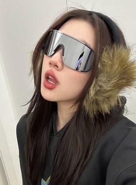 复古磨砂黑水银j超大框户外骑行登山滑雪防风护目墨镜显瘦太阳眼