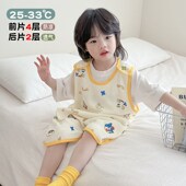 透 宝宝纱布防踢被神器薄款 儿童睡袋婴儿春夏季 空调房护x肚背心式