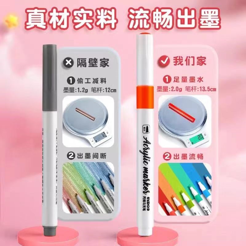 丙烯马克笔儿i童防水不透色水彩笔美术画画套装小学生