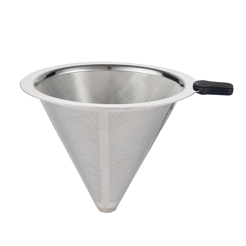 304不锈钢奶茶桶双耳茶叶锥形超细漏斗网隔渣过滤网W滤茶器奶茶店