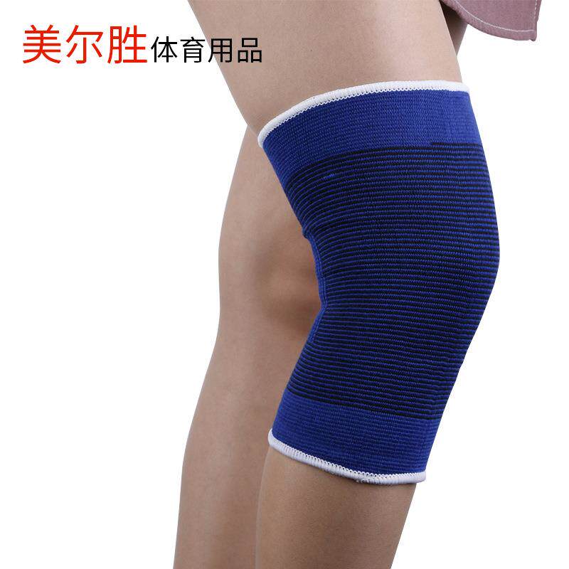 厂家蓝护膝骑行跑步健身篮球运动护膝 空调房保暖护膝套