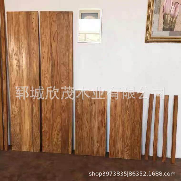 做旧老榆木门板实木原木吧台复古怀旧民宿家具风化茶桌茶台旧木板
