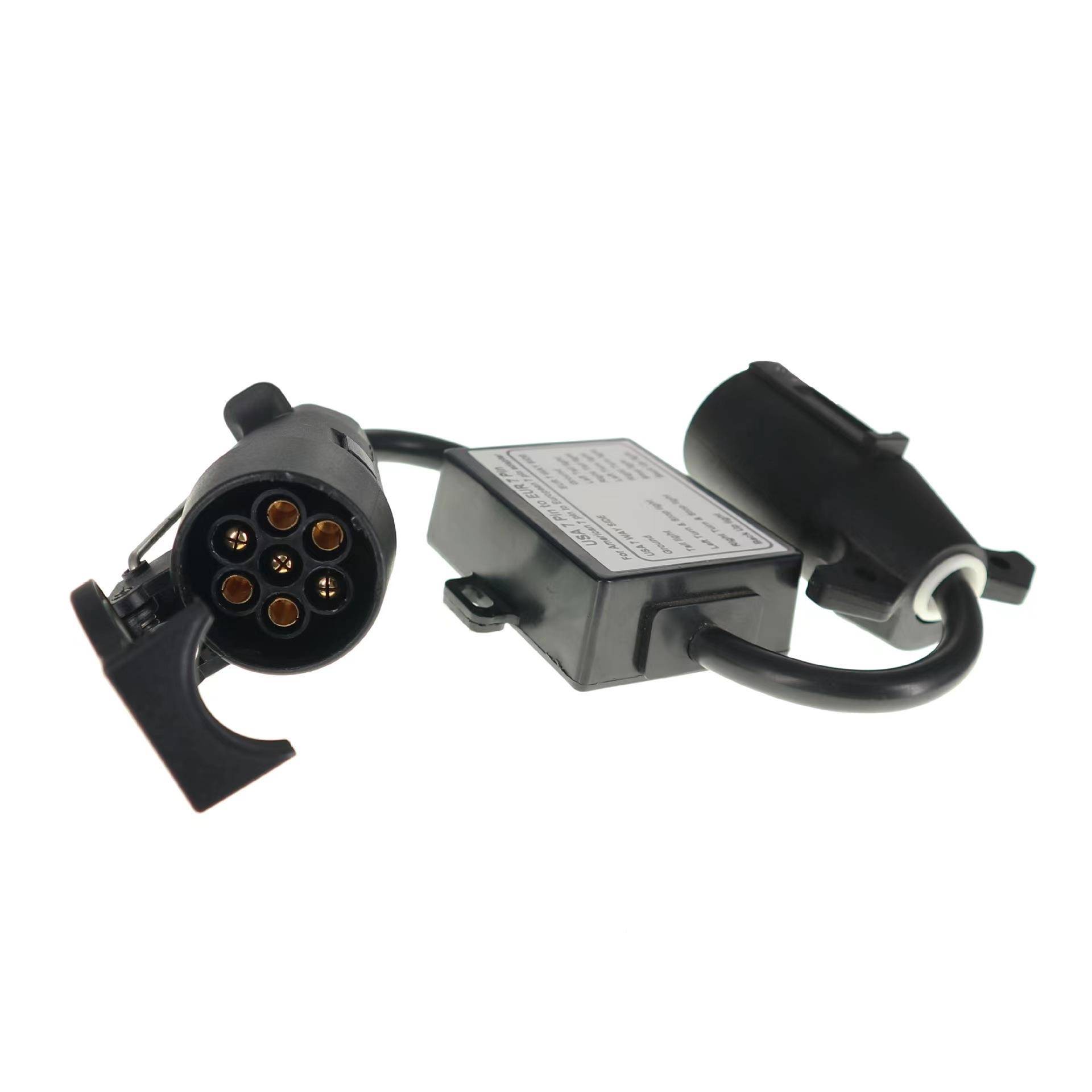 拖车车用MO7-7连器美式7针转欧式接分离刹车路尾灯线灯防尘改装