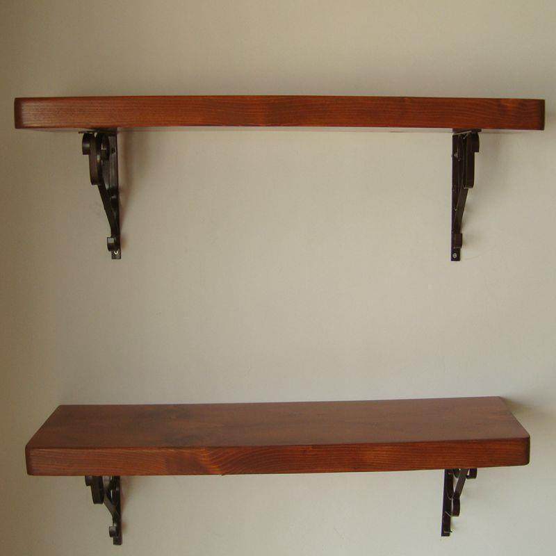 6搁R墙上多置物架F76SSH7J壁挂架木层实书架一字复古隔板台板桌面