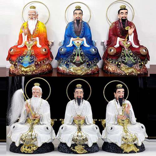 三清神像家用供奉太上老君元始天尊神像祖师爷摆件16三清道祖神像