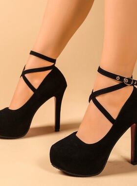 伪娘男娘tscd变装cosplay玫瑰粗跟复古玛丽珍小皮鞋四爱高跟鞋