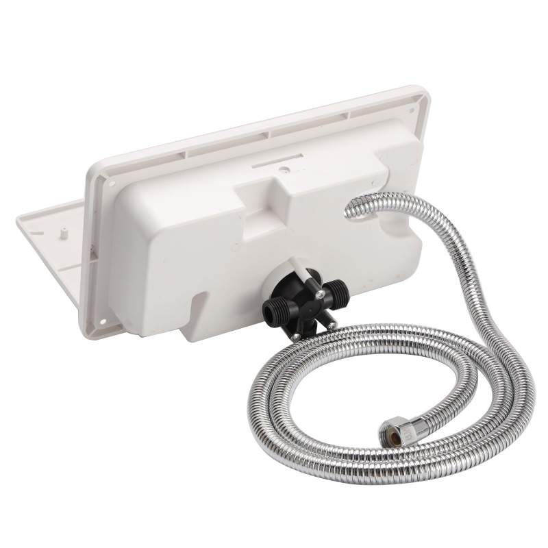 1 套房车套件外部淋浴盒带锁套件塑料黑色/白色TYTXRV