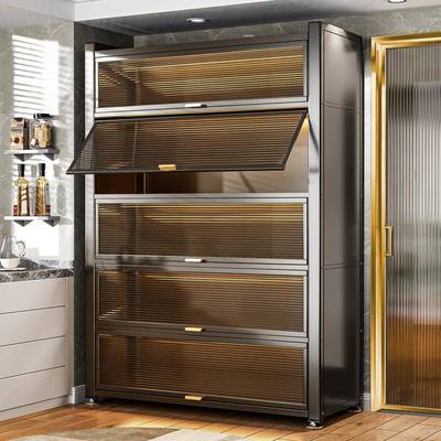 玖锋家用钢制防尘储物柜带门儿防潮一体靠墙防尘收纳柜置物架书柜