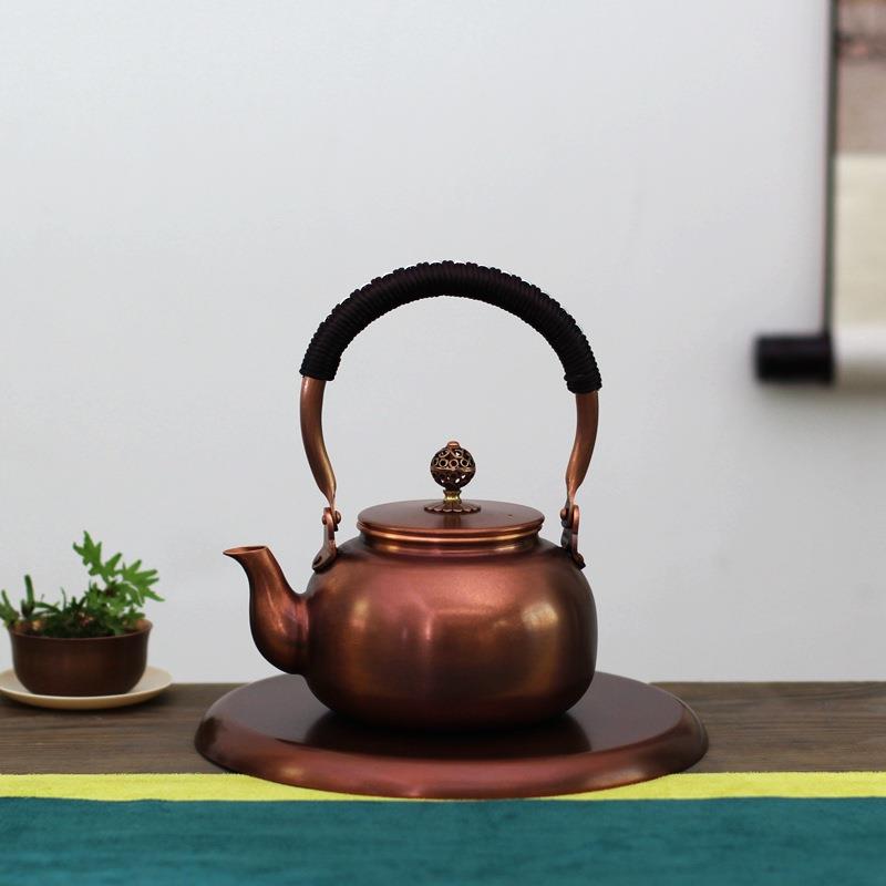 迷你纯紫铜提梁小壶手工茶道煮茶壶小容量泡茶急需紫铜壶