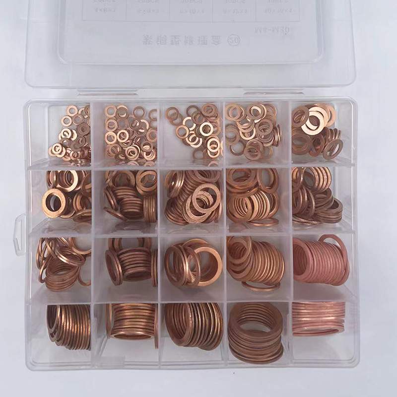 紫铜垫片465pcs M4-M30紫铜油封垫片异形铜垫圈圆形铜垫片