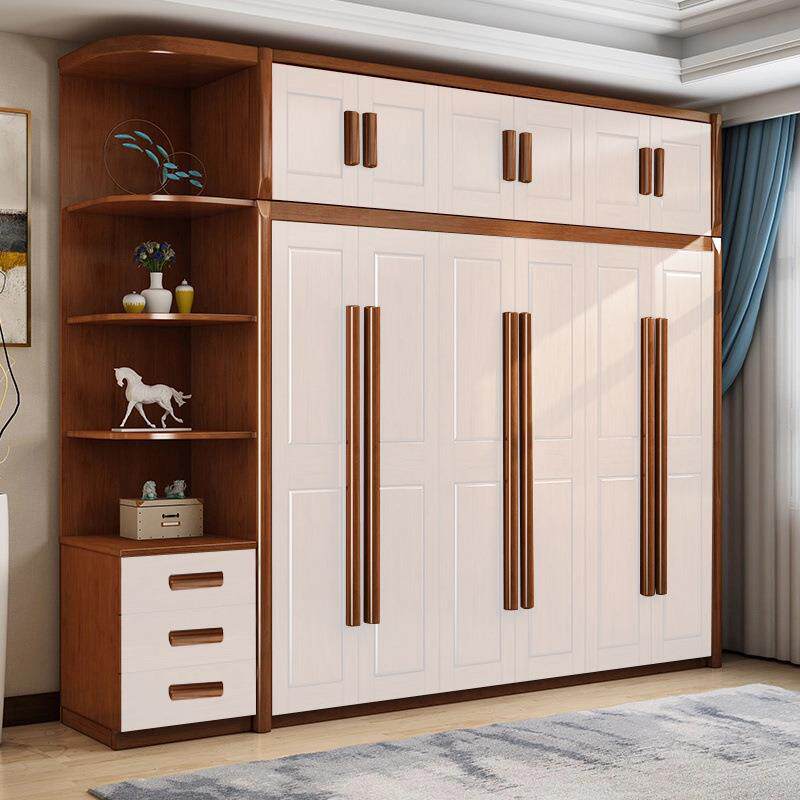 2026新款环保中式全实木衣柜简约现代组装橡胶木大衣橱经济型卧室