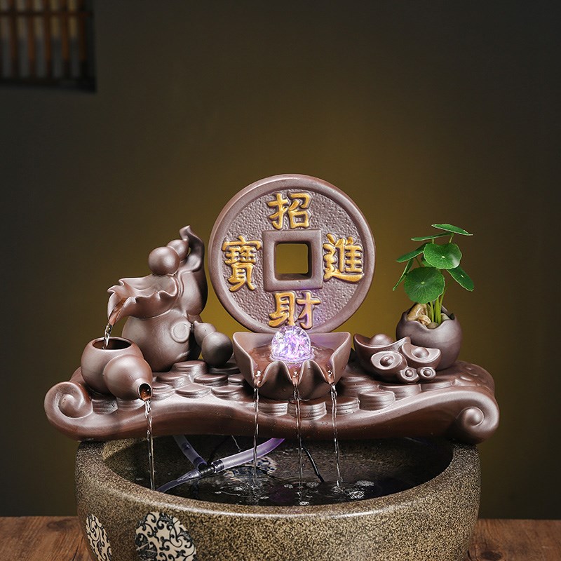 流水摆件搭配各种鱼m缸金鱼缸玻璃缸陶罐缸石槽循环系统流水器增