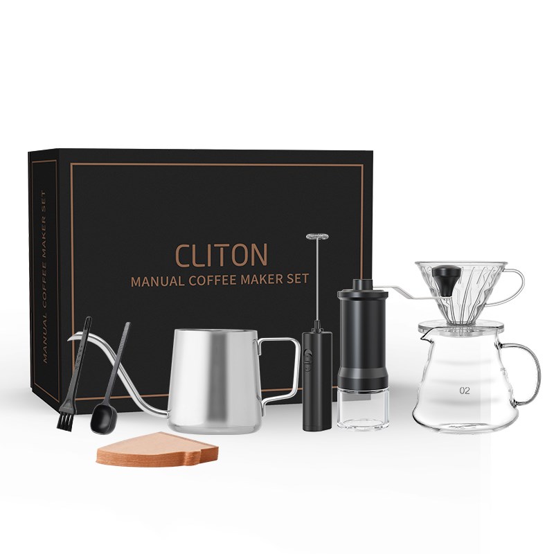 手冲咖啡壶套装手磨咖啡机手摇研磨器具入门便携T组合户外全套礼