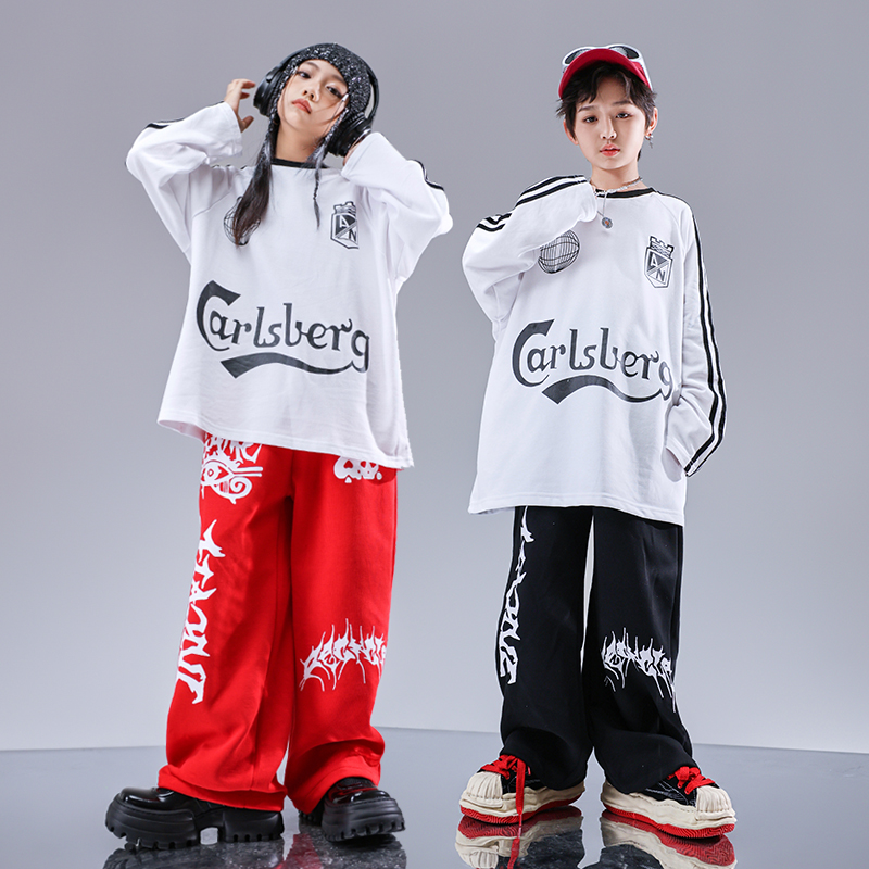 儿童街舞演出服秋冬少儿架子鼓服装宽松男童嘻哈潮P服女童hiphop