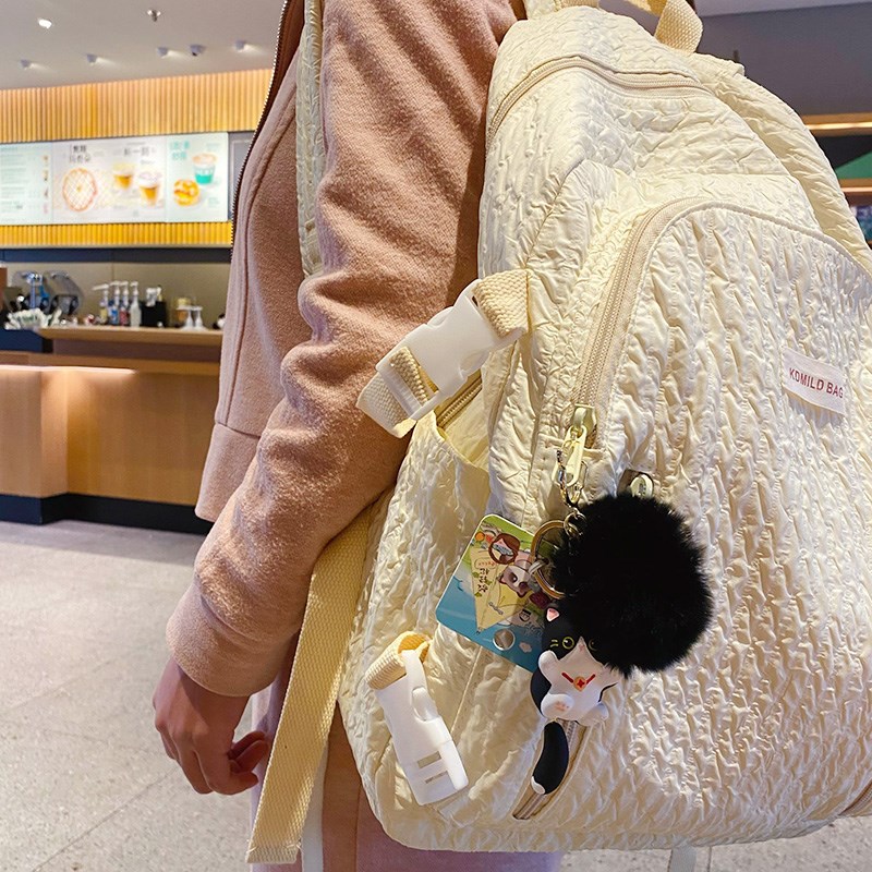 2025年新款可爱猫咪毛绒汽车钥匙扣链女生精致Q书包挂件情侣小饰
