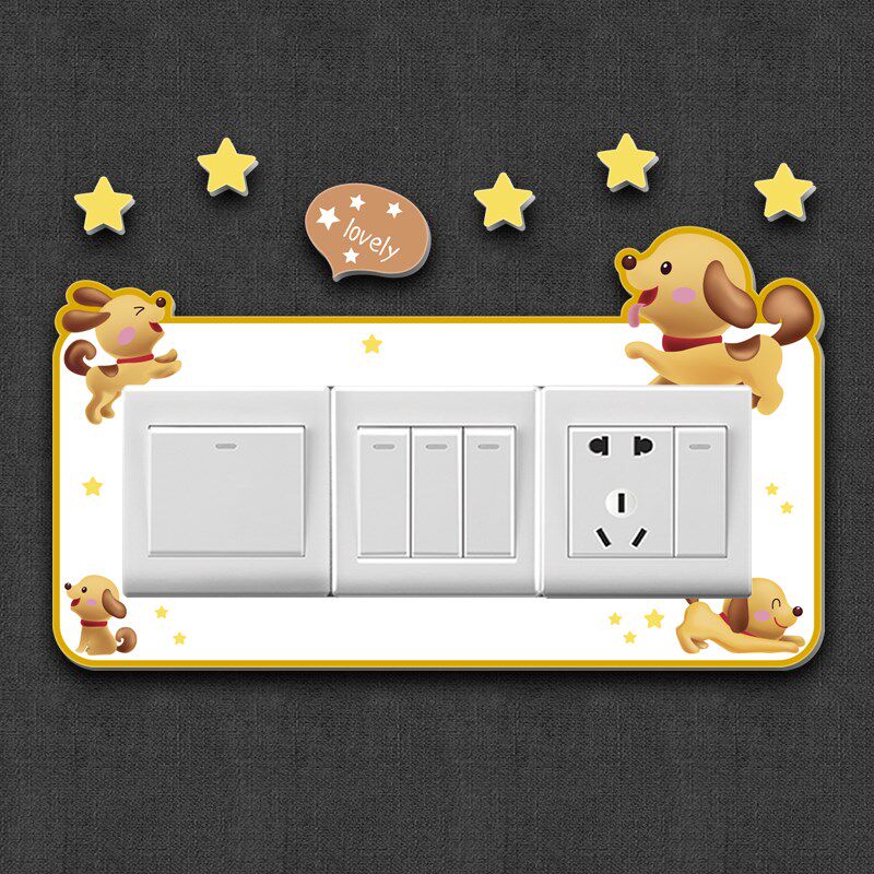 开关贴保护套立体亚克力创意定制遮挡装饰M防脏遮丑遮洞插座边框