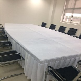 饰展示Y面料会议桌 2米4米白色金丝绒丝绒布料婚庆舞台布景窗帘装