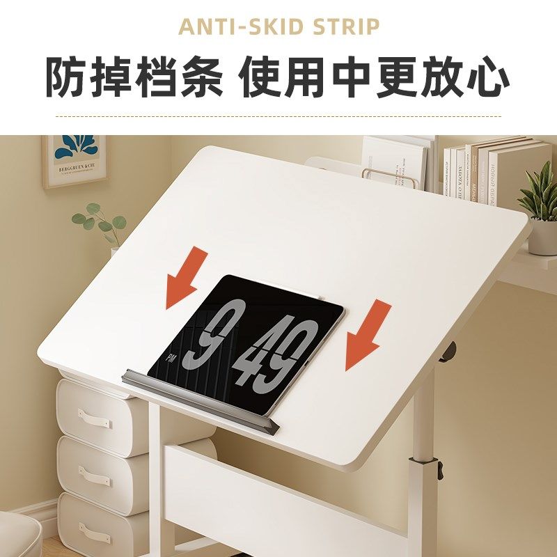 简易床边桌可移动桌子卧室家用学生笔记本电脑桌折叠X升降学习书