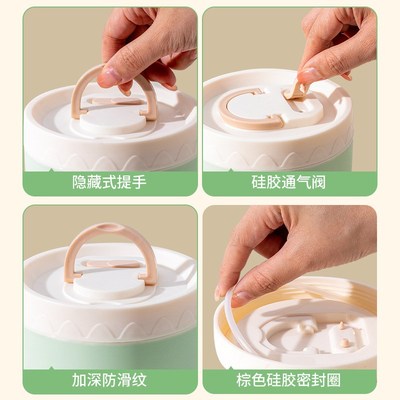 陶瓷内胆保温饭盒可微波炉加热带盖E餐盒上班族学生带饭专用便当