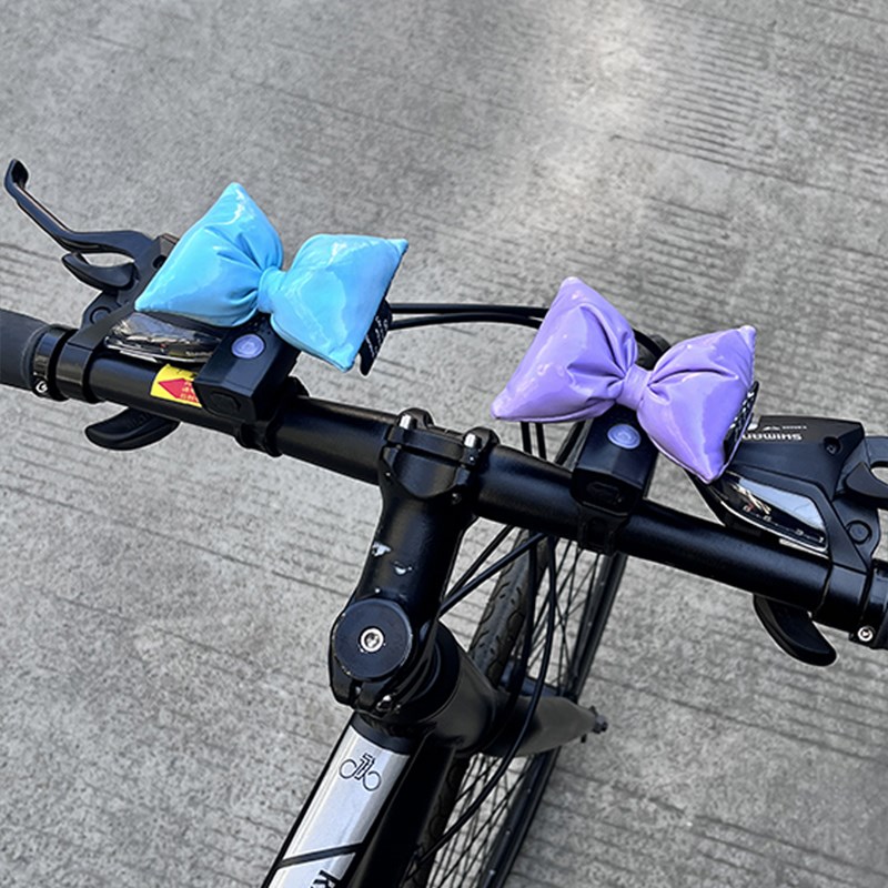 可爱彩色蝴蝶结自行n车前行灯儿童骑行充电强灯光照明防水夜骑山