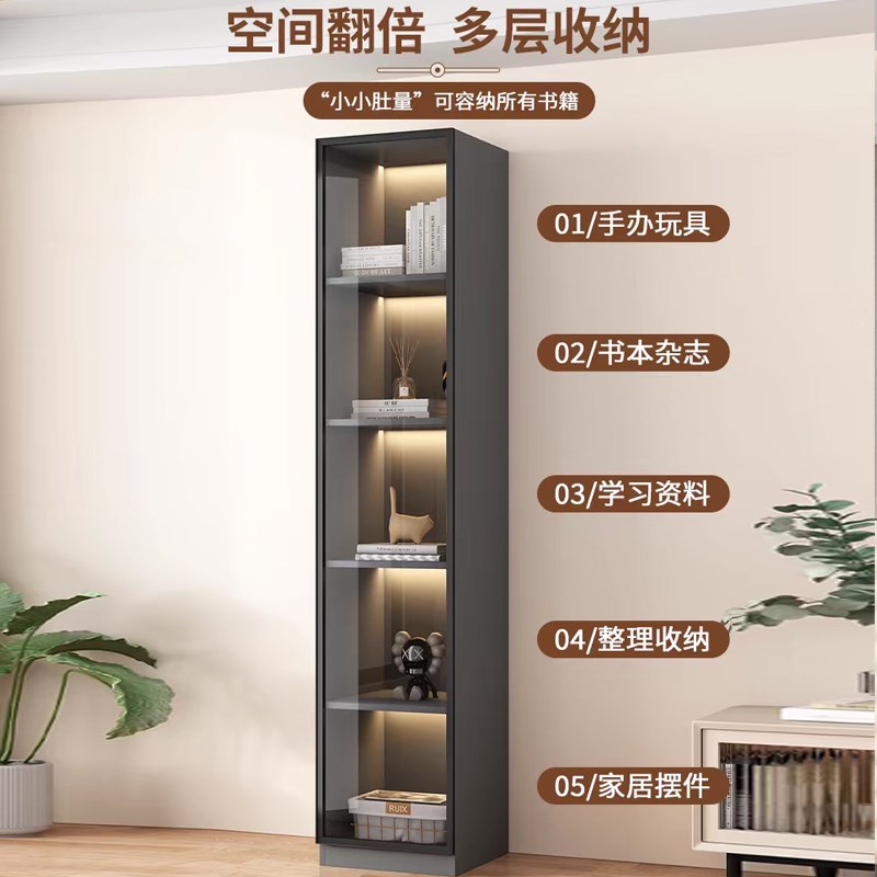 实木书柜一体整墙到顶新中式酒柜带玻璃门展O示柜定制尺寸定做书