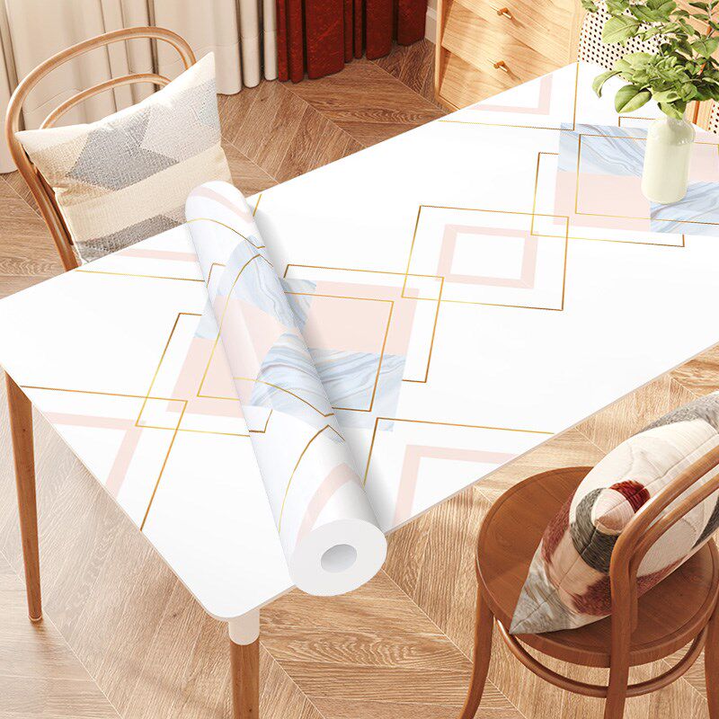 PVC餐桌垫隔热垫茶几桌面保护垫子自粘防水O防油耐高温长方形桌布