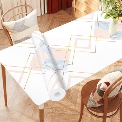 PVC餐桌垫隔热垫茶几桌面保护垫子自粘防水O防油耐高温长方形桌布