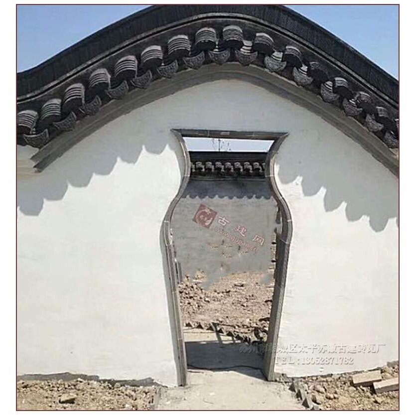 徽派新中式仿古青砖门套圆门套直门套青灰色包边青砖门框直边线条