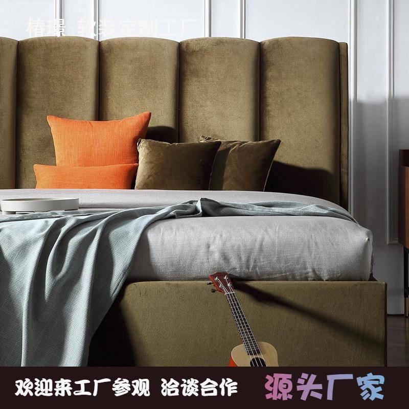 复刻版番茄表情法式轻奢布艺床简约1.8米主卧复古1.5米软床